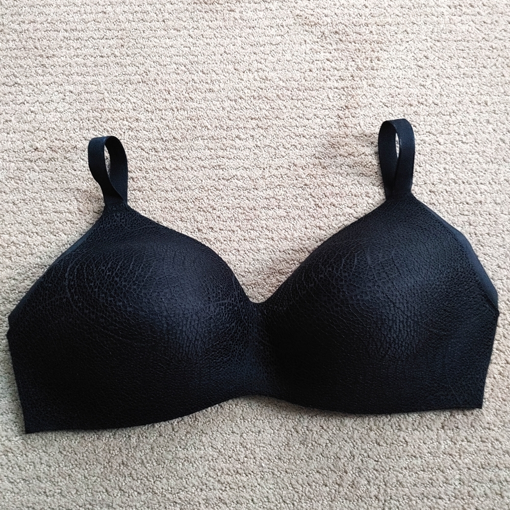 Knix Lace Wingwomen Contour Bra Black Sz 6++ Plunging Neckline